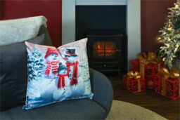 Netagon Snowman Family Design Christmas Themed Cushion 45X45CM in White - Size: 45X45 cm - thumbnail 3