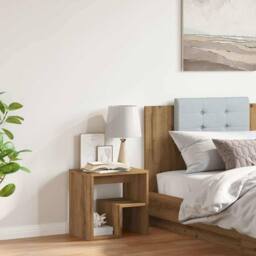 Berkfield Home Bedside Cabinet Artisan Oak 40x30x40 cm Engineered Wood in Brown - Size: 40 x 30 x 40 cm - thumbnail 3