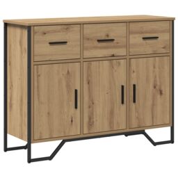Berkfield Home Sideboard Artisan Oak 97x32.5x74.5 cm Engineered Wood in Brown - thumbnail 2