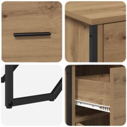 Berkfield Home Sideboard Artisan Oak 97x32.5x74.5 cm Engineered Wood in Brown - thumbnail 9