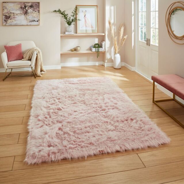 The Rug Shop UK Modern Shaggy Pink Easy to clean Machine Made Area Rug - Size: 160 cm x 230 cm - image 1