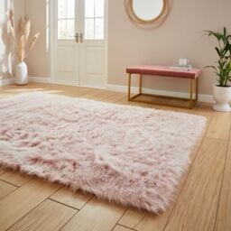 The Rug Shop UK Modern Shaggy Pink Easy to clean Machine Made Area Rug - Size: 160 cm x 230 cm - thumbnail 2