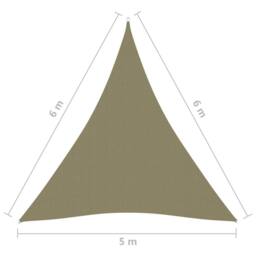 Berkfield Home Sunshade Sail Oxford Fabric Triangular 5x6x6 m Beige - thumbnail 6