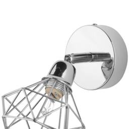 Wyld and Coco Silver Metal Wall Lamp Diamond Cage Shade Adjustable Tilt and Swivel - thumbnail 5