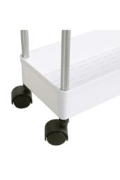 H&O Direct Slim White Standing 3-Tier Corner Storage Rack Shelf Plastic for Kitchen Bathroom - thumbnail 5