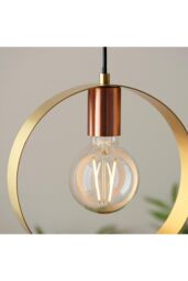 Netlighting Hoop Single Pendant Ceiling Lamp Brushed Brass Nickel Copper Plate in Gold - thumbnail 6