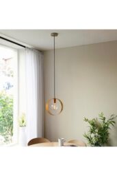 Netlighting Hoop Single Pendant Ceiling Lamp Brushed Brass Nickel Copper Plate in Gold - thumbnail 5