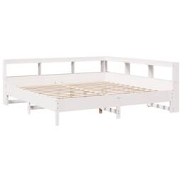 Berkfield Home Bookcase Bed without Mattress White 180x200 cm Solid Wood Pine - Size: Super King - thumbnail 4