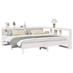 Berkfield Home Bookcase Bed without Mattress White 180x200 cm Solid Wood Pine - Size: Super King - thumbnail 3
