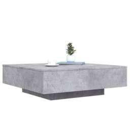 Berkfield Home Modern Coffee Table Concrete Grey 100x100x31 cm Engineered Wood - Size: 100 x 100 x 31 cm - thumbnail 4