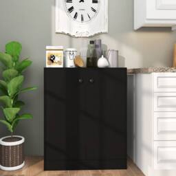 Costway 2-Door Storage Cabinet Buffet Cabinet w/ 3 Shelves Sideboard Kitchen Hallway in Black - thumbnail 5