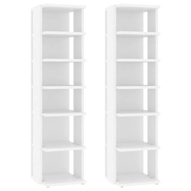 Berkfield Home Shoe Cabinets 2 pcs White 27.5x27x102 cm Engineered Wood - image 1