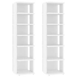 Berkfield Home Shoe Cabinets 2 pcs White 27.5x27x102 cm Engineered Wood - thumbnail 1