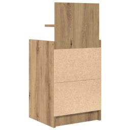 Berkfield Home Bedside Cabinet with 2 Drawers Artisan Oak 38x34x80 cm in Brown - Size: 38 x 34 x 80 cm - thumbnail 8