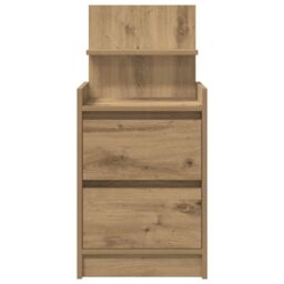 Berkfield Home Bedside Cabinet with 2 Drawers Artisan Oak 38x34x80 cm in Brown - Size: 38 x 34 x 80 cm - thumbnail 6