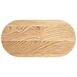 Berkfield Home Table Top 80x40x4 cm Solid Wood Oak Oval in Brown - Size: 80 x 40 x 4 cm - thumbnail 1