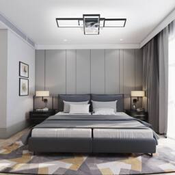 "NIVOR Dimmable Ceiling Fan 3 Light 35"" Flush Mount Remote 6-Speed Black" - thumbnail 9