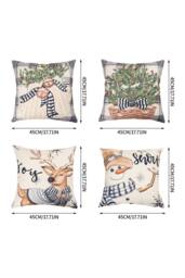 Living and Home Christmas Themed Decorative Pillow Case with Festive Motifs - thumbnail 7