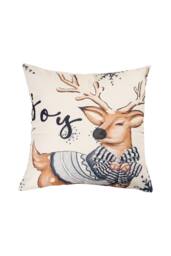 Living and Home Christmas Themed Decorative Pillow Case with Festive Motifs - thumbnail 2