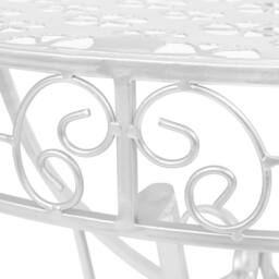 Berkfield Home Side Table Vintage Style Half Round Metal 72x36x74 cm Silver - Size: 72 x 36 x 74 cm - thumbnail 4