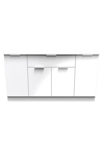 Ready Assembled 2 U Dover 4 Door 1 Drawer Wide Unit (Ready Assembled) in White - image 1