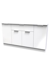 Ready Assembled 2 U Dover 4 Door 1 Drawer Wide Unit (Ready Assembled) in White - thumbnail 3