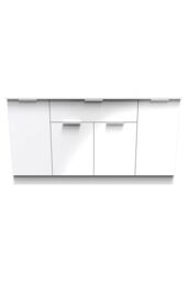 Ready Assembled 2 U Dover 4 Door 1 Drawer Wide Unit (Ready Assembled) in White - thumbnail 1
