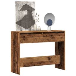 Berkfield Home Console Table Old Wood 100x35x76.5 cm Engineered Wood in Brown - thumbnail 1