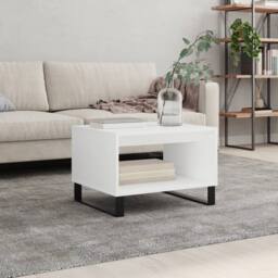 Berkfield Home Coffee Table White 60x50x40 cm Engineered Wood - Size: 60 x 50 x 40 cm - thumbnail 2