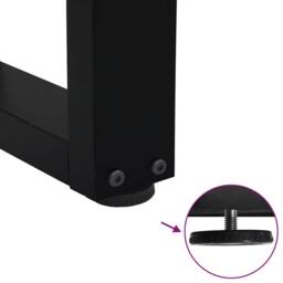 Berkfield Home Modern Dining Table Legs V-Shape 2 pcs Black 100x(72-73.3) cm Steel - thumbnail 9