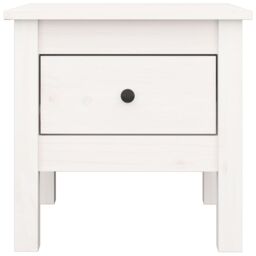 Berkfield Home Side Table White 40x40x39 cm Solid Wood Pine - Size: 40 x 40 x 39 cm - thumbnail 6
