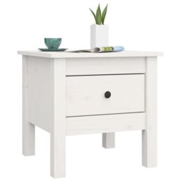 Berkfield Home Side Table White 40x40x39 cm Solid Wood Pine - Size: 40 x 40 x 39 cm - thumbnail 4