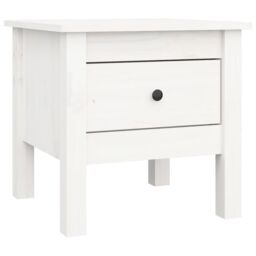 Berkfield Home Side Table White 40x40x39 cm Solid Wood Pine - Size: 40 x 40 x 39 cm - thumbnail 2