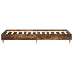 Berkfield Home Bed Frame No Mattress Smoked Oak 90x190 cm Single Engineered Wood in Brown - thumbnail 6