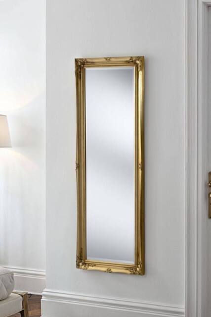 Yearn Mirrors French Style Carved Tall Mirror Gold 166x60cm - Size: 166x60 cm