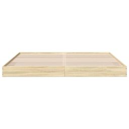Berkfield Home Bed Frame without Mattress Sonoma Oak 180x200 cm Super King Engineered Wood in Brown - thumbnail 4