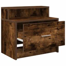 Berkfield Home Bedside Cabinets with Drawer 2 pcs Smoked Oak 51x31x47 cm in Brown - Size: 51 x 31 x 47 cm - thumbnail 5