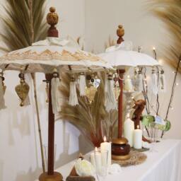 Serenityy Bali Canvas Parasol - Natural, 40cm in Natural - Size: 40 cm - thumbnail 3