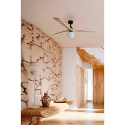 Netlighting Klim Medium Black Light Pine Wood Ceiling Fan DC E27 6 Speed - thumbnail 2