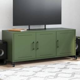 Berkfield Home TV Cabinet Olive Green 100.5x39x43.5 cm Steel - thumbnail 2