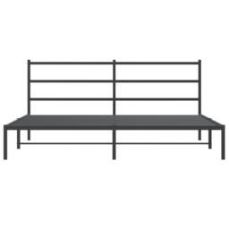 Berkfield Home Metal Bed Frame without Mattress with Headboard Black 193x203cm - Size: 193x203 cm - thumbnail 5