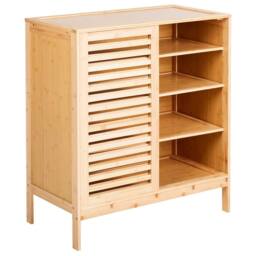 Wyld and Coco Sideboard Shoe Cabinet - Light Brown Slatted Doors - thumbnail 4