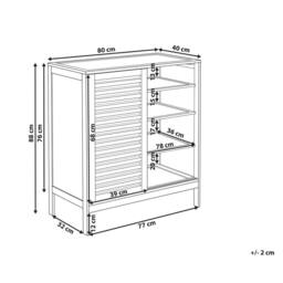 Wyld and Coco Sideboard Shoe Cabinet - Light Brown Slatted Doors - thumbnail 3