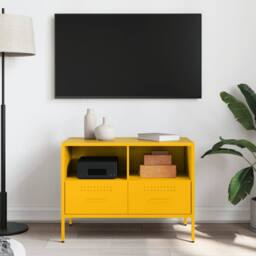 Berkfield Home TV Cabinet Mustard Yellow 68x39x50.5 cm Steel