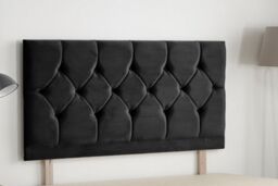 Somnior Ziggy Plush Velvet Divan Bed 2 drawers with Sprung Memory Foam Mattress & headboard in Black - Size: Small Double - thumbnail 5