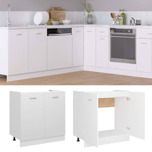 Berkfield Home Sink Bottom Cabinet White 80x46x81.5 cm Engineered Wood - image 1