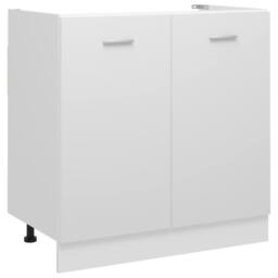 Berkfield Home Sink Bottom Cabinet White 80x46x81.5 cm Engineered Wood - thumbnail 2