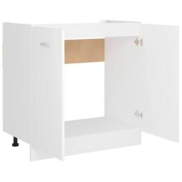Berkfield Home Sink Bottom Cabinet White 80x46x81.5 cm Engineered Wood - thumbnail 5
