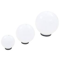 Berkfield Home Decorative 6 Piece LED Bowl Lamp Set Spherical 20/30/40 cm PMMA in White - thumbnail 6