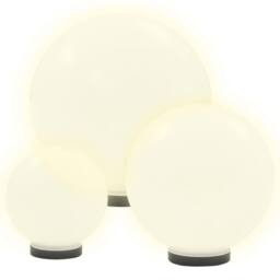 Berkfield Home Decorative 6 Piece LED Bowl Lamp Set Spherical 20/30/40 cm PMMA in White - thumbnail 4